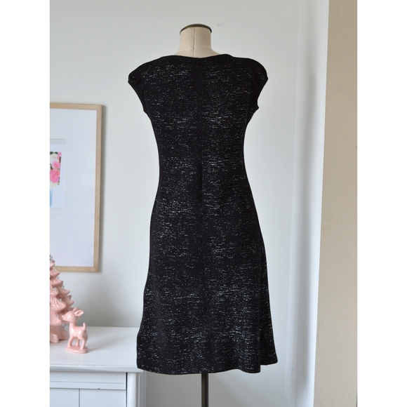 black sparkle sheath dress with front keyhole, small - Picture 7 of 12